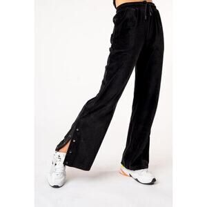 NEW KUWALLA TEE‎ Velour Trackpants High Rise Drawstring Size Medium Black